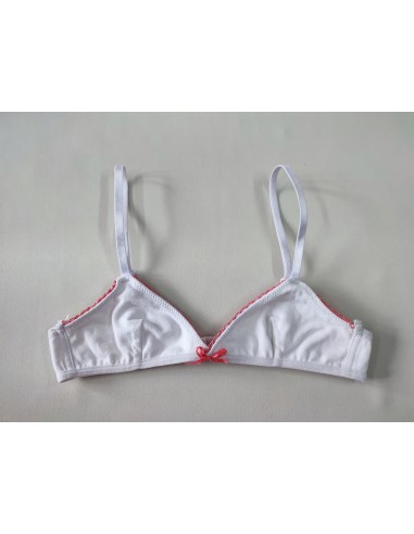 Soutien-gorge blanc noeud rose 75A français