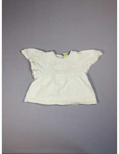 Blouse m.c blanc crème style lin basket pas cher