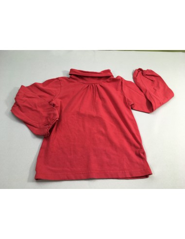 T-shirt m.l col roulé rouge, élastique au poignets en stock