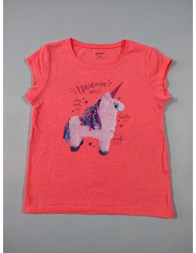 T-shirt m.c rose fluo licorne "Unicorn magic" (bouloché) votre