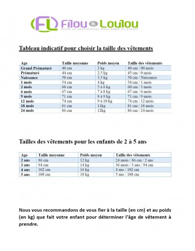 Guide de tailles Dans la société mordern