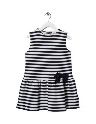 Robe rayée Bleu marine et blanc en linge