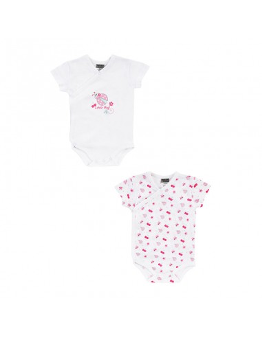 Lot de 2 Bodies MC kimono Coccinelle - Rose/Blanc Les êtres humains sont 